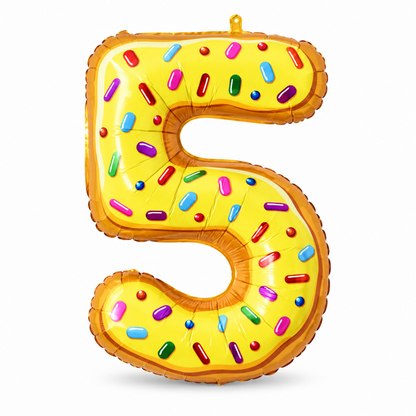 Donut Number Birthday Party Foil Balloon
