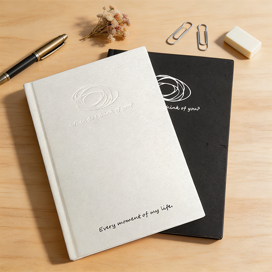 Minimal Black Cream Lined Notebook
