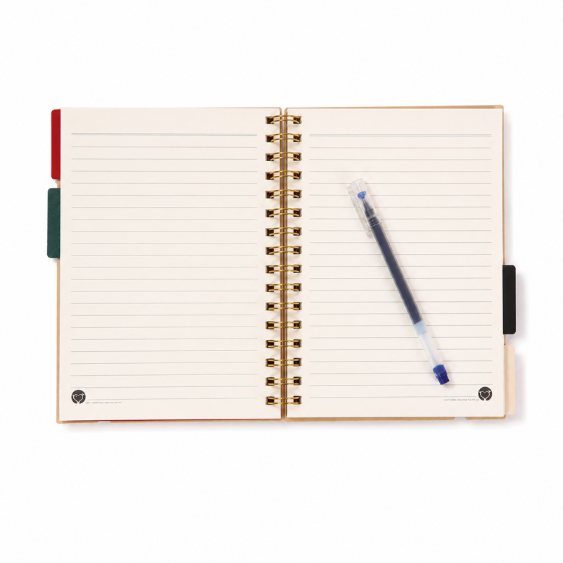 Heart Cutout Kraft Binder Notebook