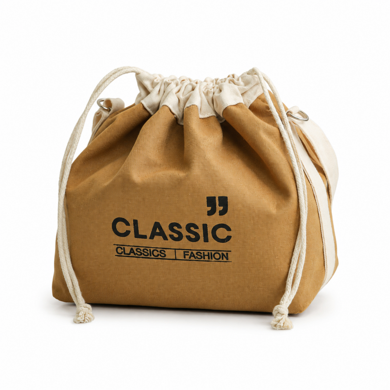 Canvas Splicing Lunch Shoulder Bag