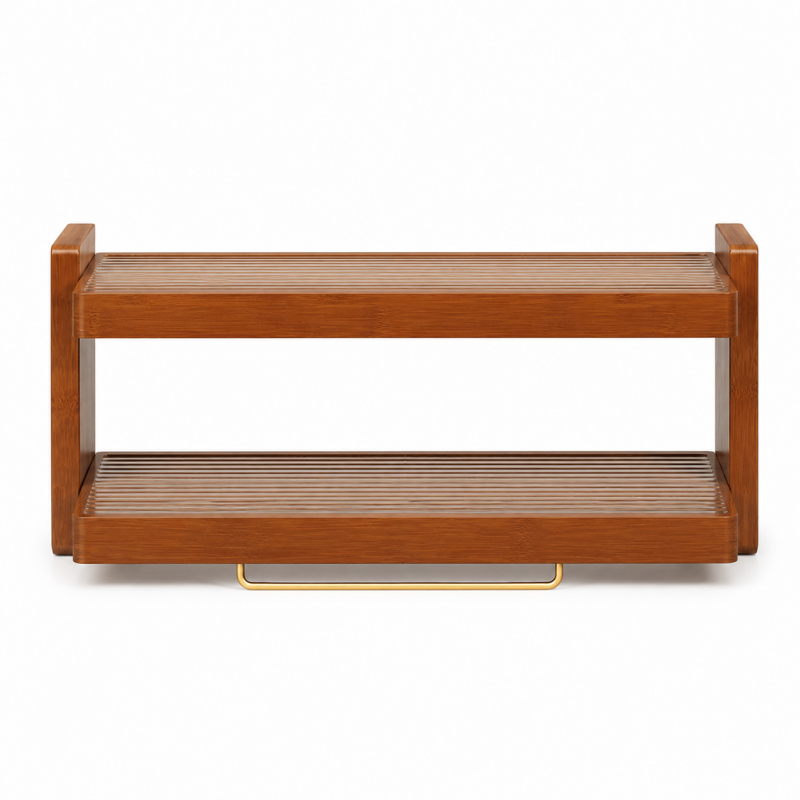 Tiered Wooden Countertop Storage Rack