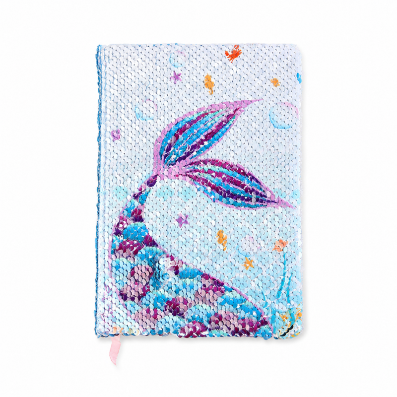 Swan Sequin Plush Journal Notebook