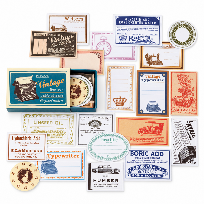 Vintage Label Boxed Stickers