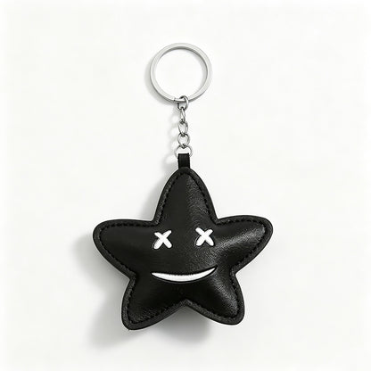 Star & Flower Character PU Leather Keychain