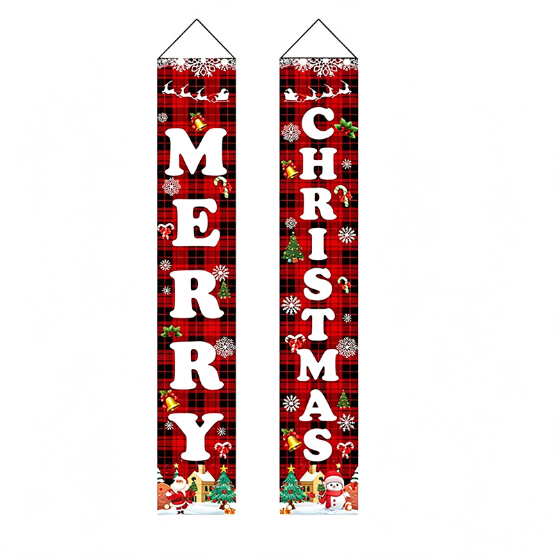 Christmas Porch Banner Door Decorations