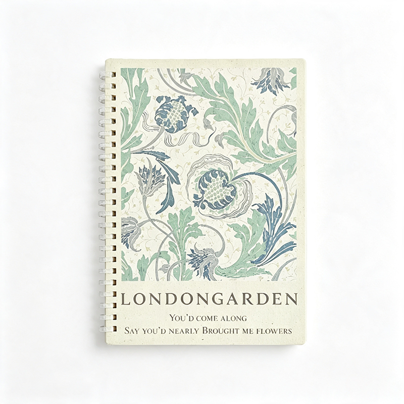 London Garden Floral Spiral Notebook