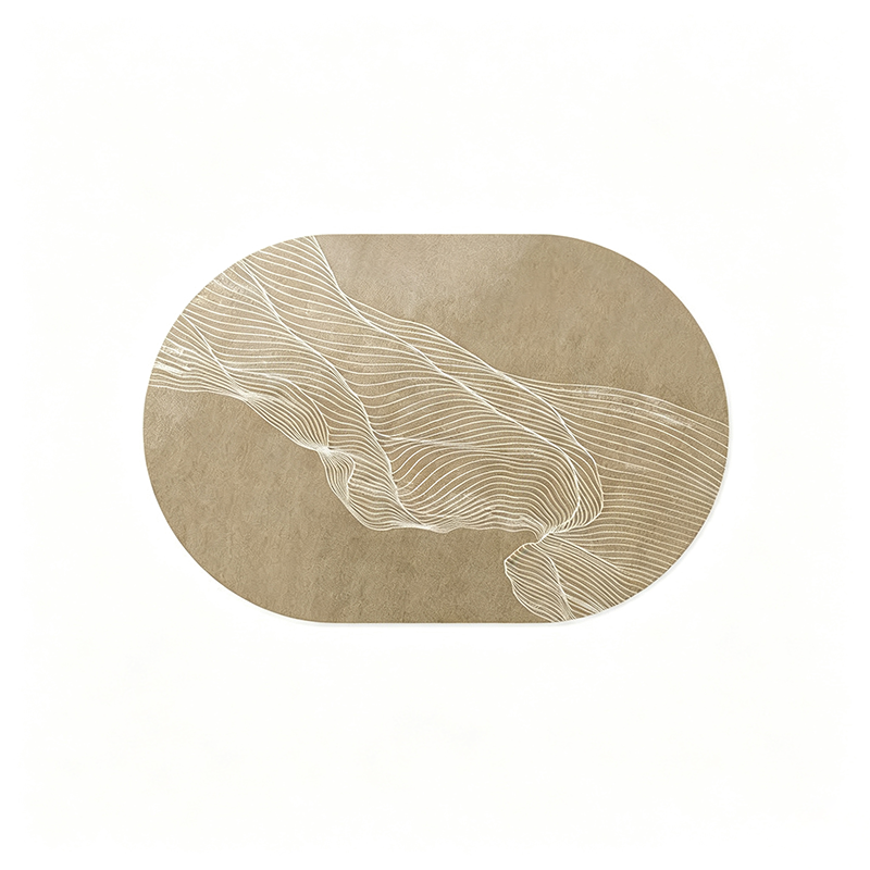 Oval Leather Look Table Mat