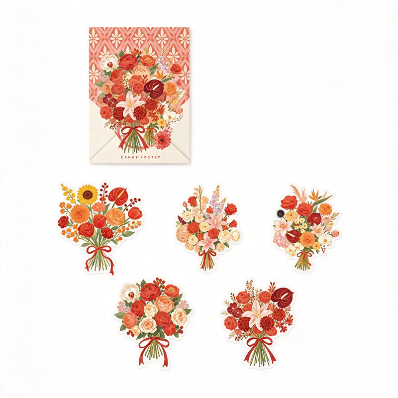 Gold Foil Bouquet PET Stickers