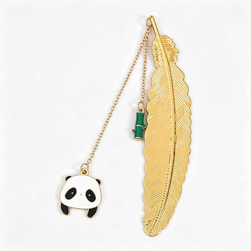Feather Panda Pendant Bookmark