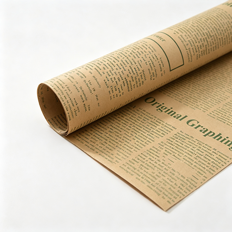 5 Newspaper Kraft Floral Wrap