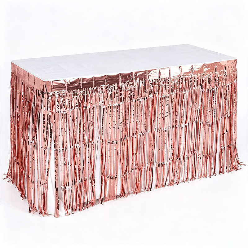 Metallic Foil Fringe Table Skirt