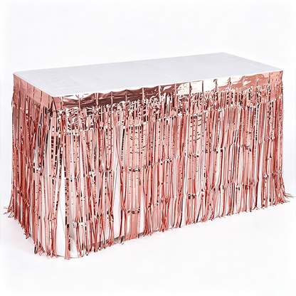 Metallic Foil Fringe Table Skirt