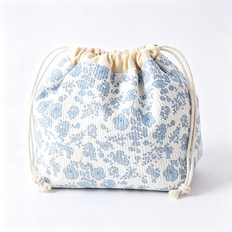 Floral Drawstring Organizer Pouch