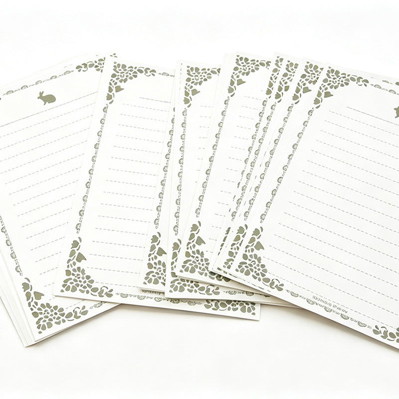 Vintage Rabbit Letter Paper Set-8 Sheets