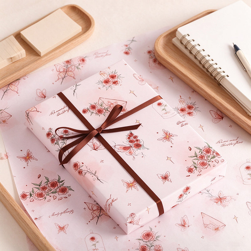 Rose & Butterfly Wrapping Paper