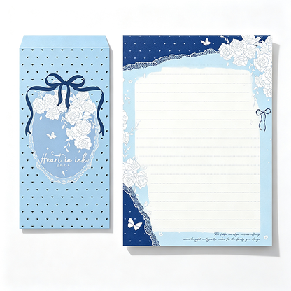 Blue Rose Island Letter & Envelope Set