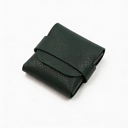 Mini Fold-Over Leather Storage Pouch