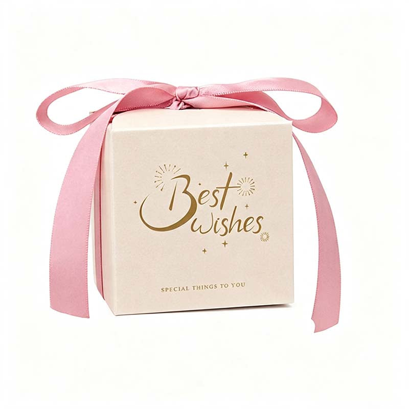 Best Wishes Sage Ribbon Handle Favor Box - Pack of 50