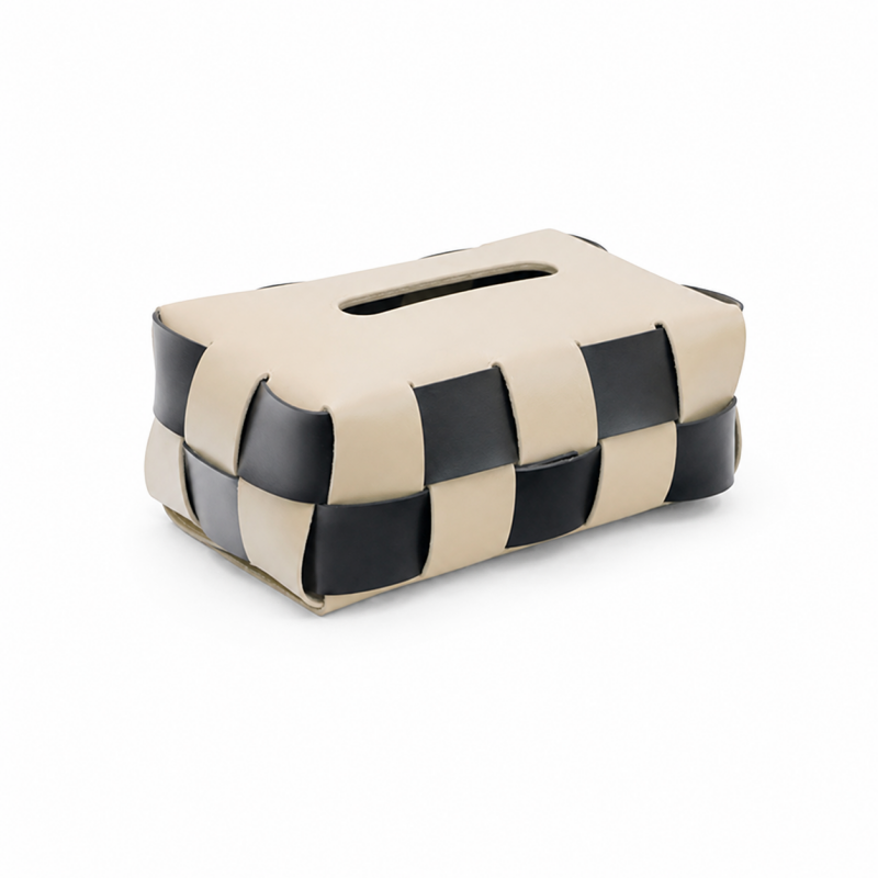 Woven Leather Tissue Holder