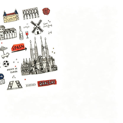Hola Spain Travel Waterproof Sticker Sheet (MK2GWCT6Z11HST90)