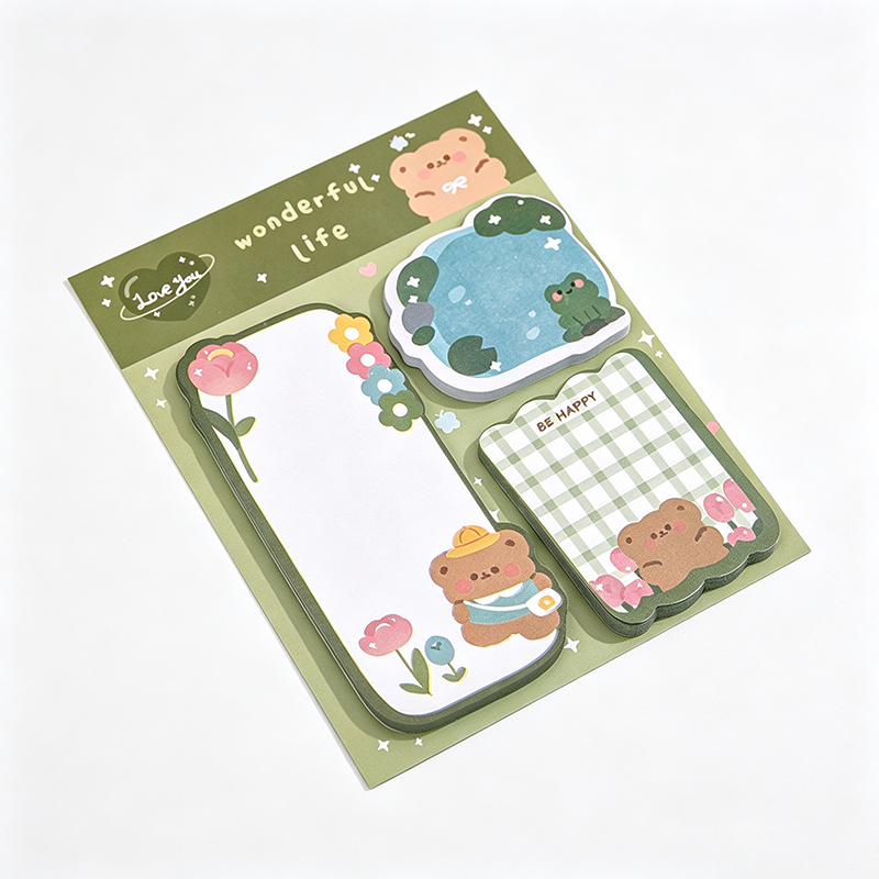 Cute Character Sticky Notes Set
