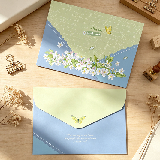 Blue Green Blossom Letter Writing Set