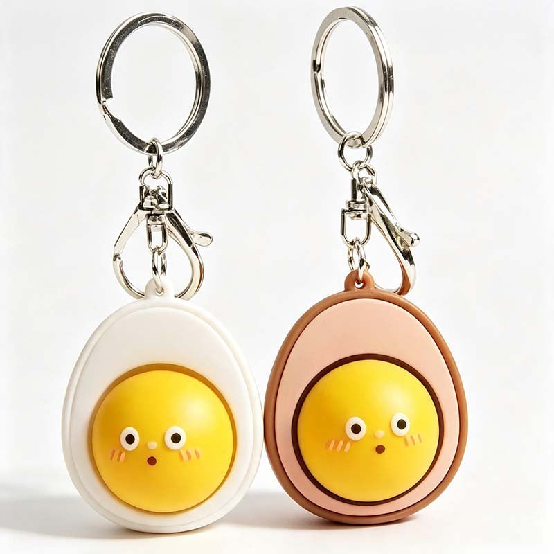 Fried Egg Squeeze Keychain