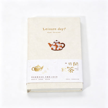 Leisure Tea Time A5 Embroidered Fabric Hardcover Journal