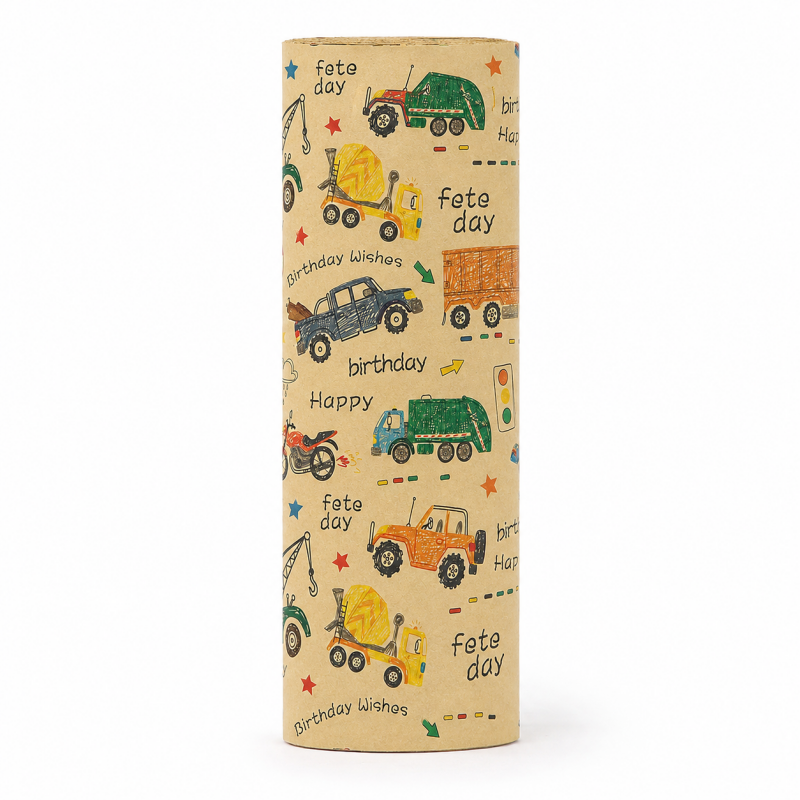 Vehicle Birthday Gift Wrapping Paper
