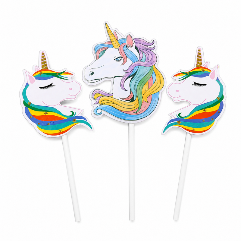 10 Cartoon Birthday Cupcake Topper Collection