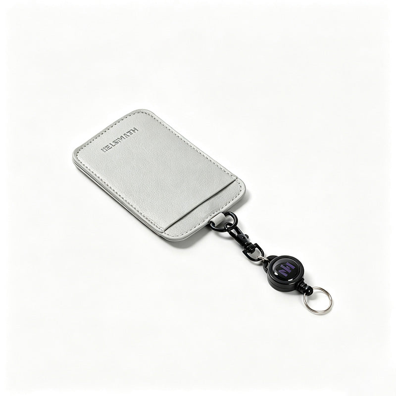PU Leather Retractable ID Badge Holder