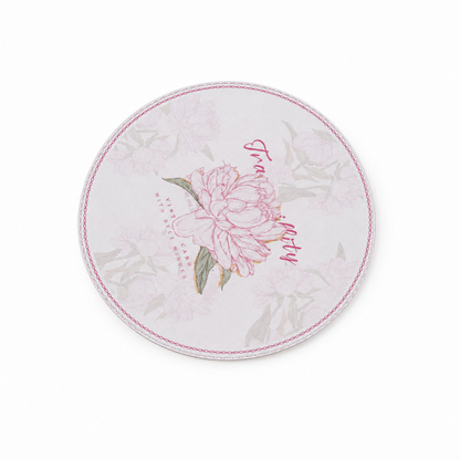 Floral Round PU Leather Waterproof Coaster (0728木木-MK2PLC6K16KD301)