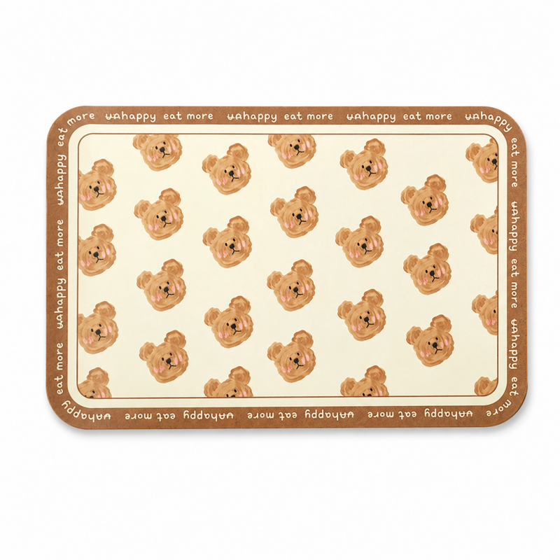 Bear Print Oval Table Mat