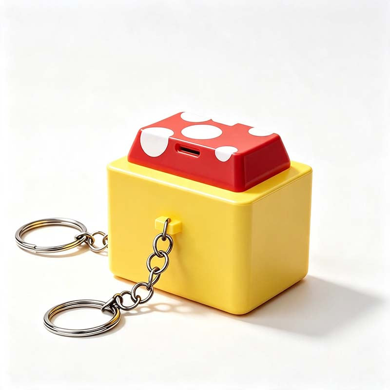 Coin Block Button Fidget Keychain