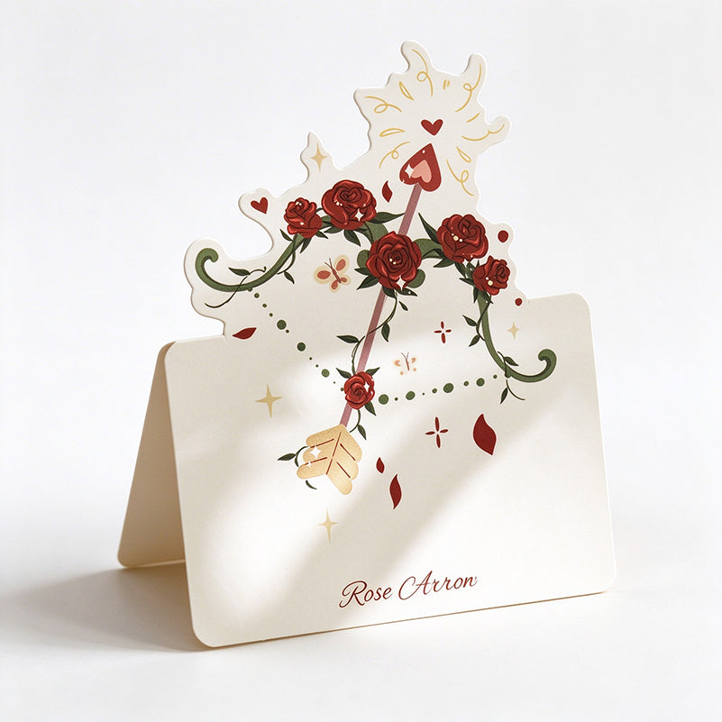 Die-Cut Rose Mini Greeting Cards - Pack of 10