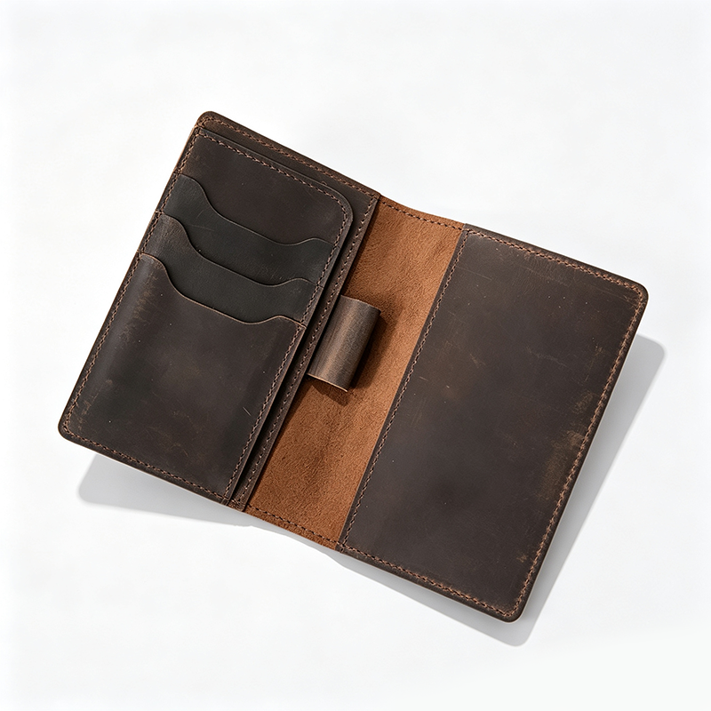 Top-Grain Cowhide Leather Travel Journal Notebook