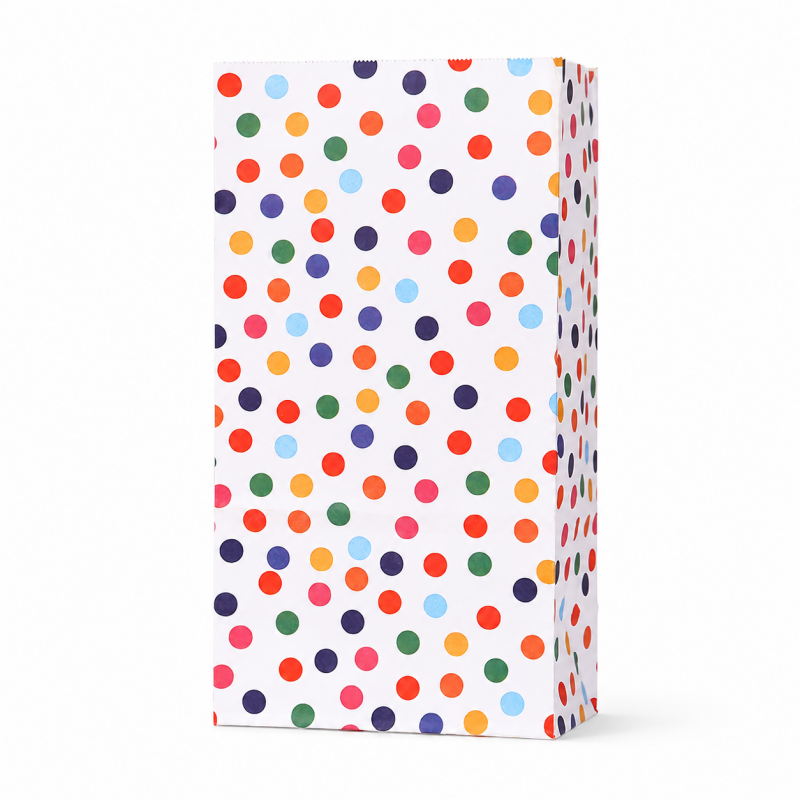 Rainbow Dot & Stripe Kraft Paper Gift Bag