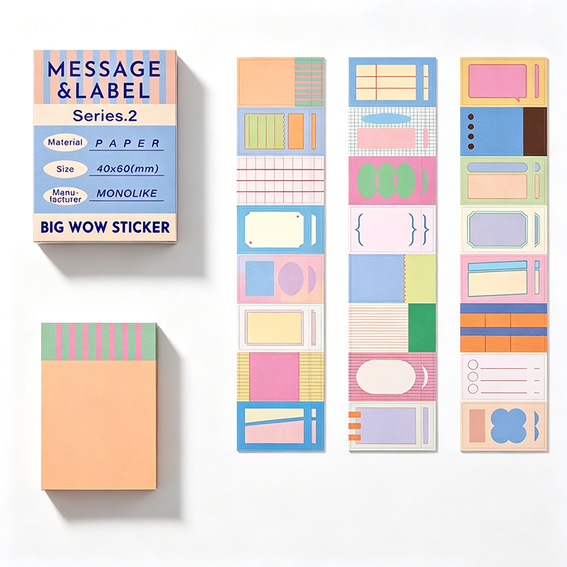 Big Wow Pastel Message & Label Set Sticker Sheet