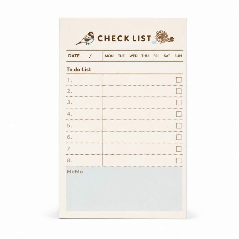Floral Checklist Memo Pad