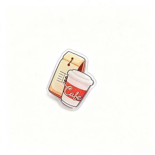 Vintage Coffee Theme Acrylic PP Clip