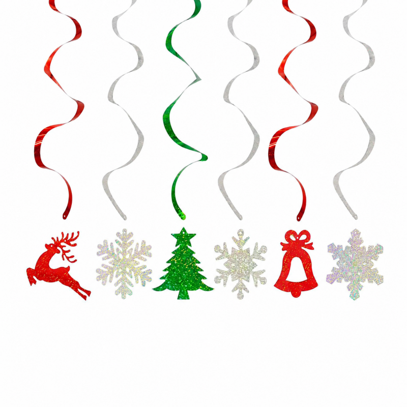 10 Themed Hanging Spiral Decoration Set
