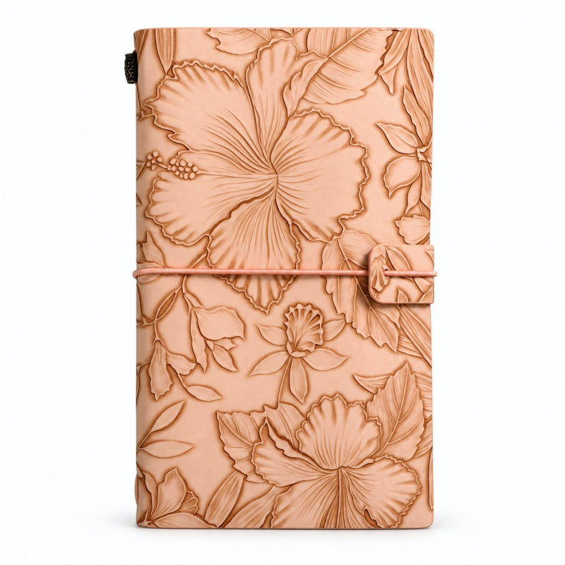 Vintage Embossed Floral Leather Journal
