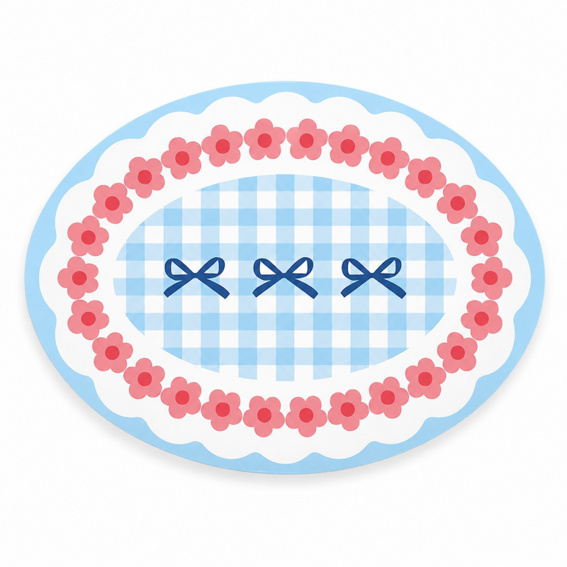 Pastel Lace Print Round Coaster