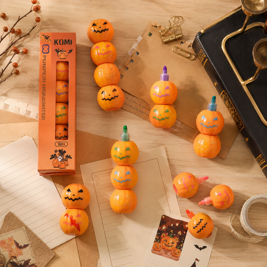 Halloween Pumpkin Highlighter – Stackable Jack-O’-Lantern Marker