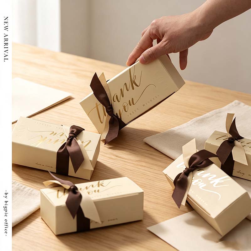 5 Ribbon Wrapped Rectangular Gift Box