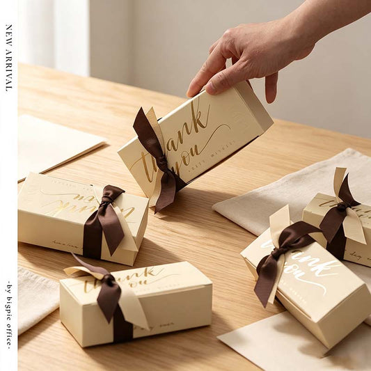 5 Ribbon Wrapped Rectangular Gift Box