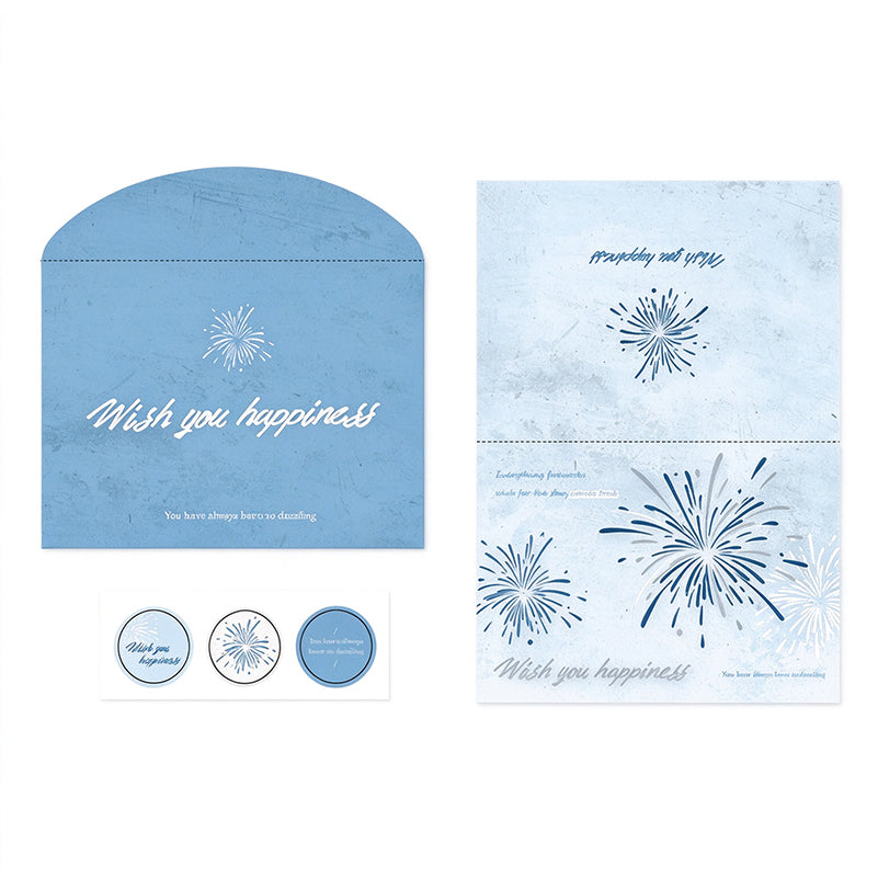 Letterpress Foil-Stamped Greeting Card Set – Envelope & Seal Stickers