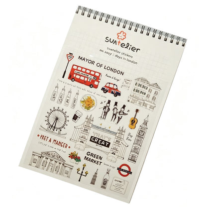 Suatelier Days in London Waterproof PVC Sticker Sheets – Pack of 10