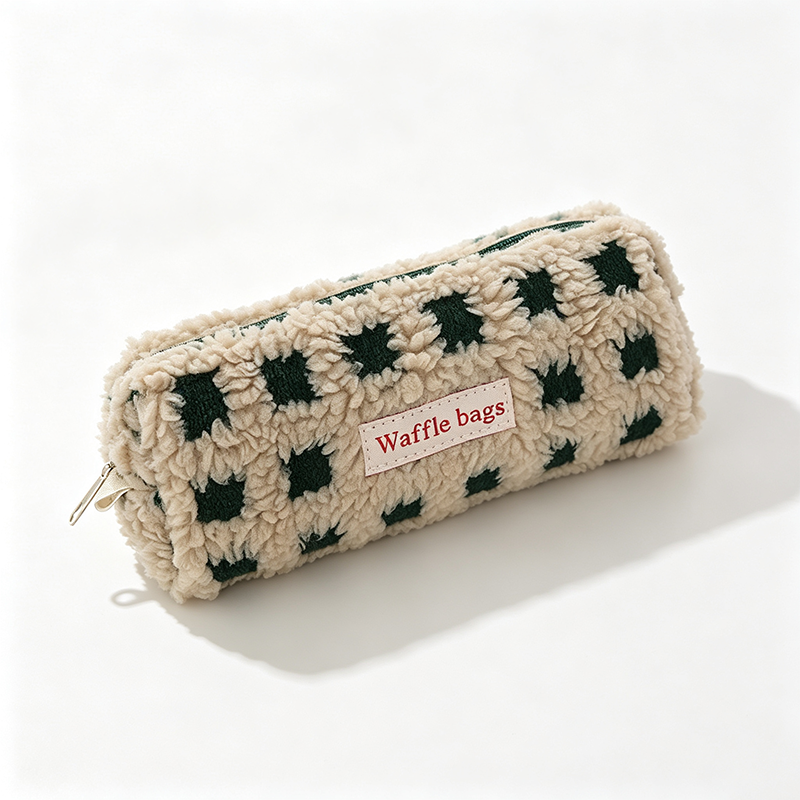 Woven Grid Roll Up Pencil Case