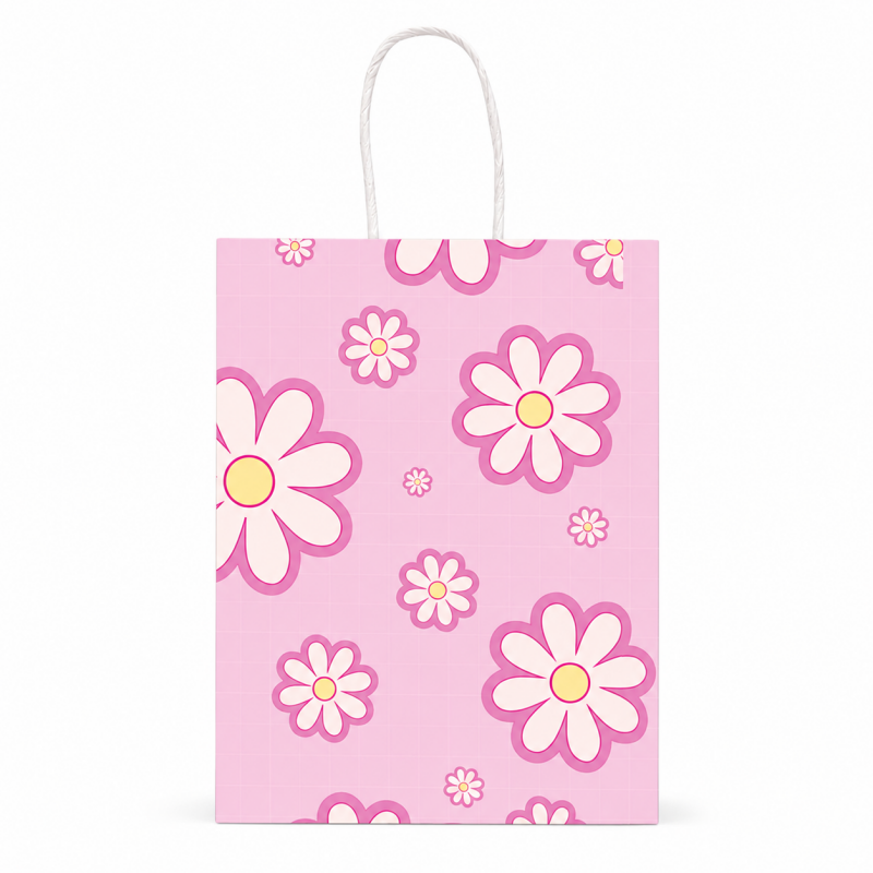 Daisy Floral Kraft Paper Gift Tote Bag